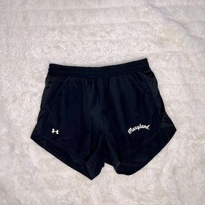 Womens Black Under Armour Maryland (UMD) Running Shorts Small